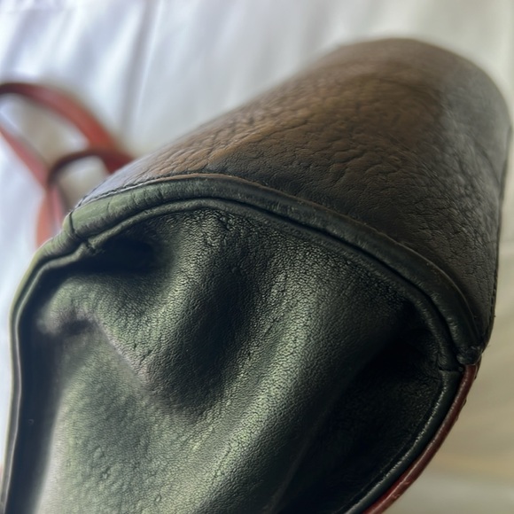 American West Tooled Leather Bag Merlot Red & Black Silver Concho and Hardware - Picture 13 of 16